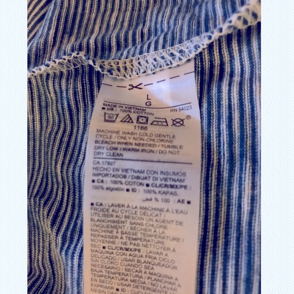 NWT OLD NAVY Women’s T-Shirt Dress, blue and white striped, short sleeve, sz L - Picture 5 of 5